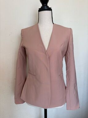 Theory Dusty Rose Open-Front Tailored Blazer